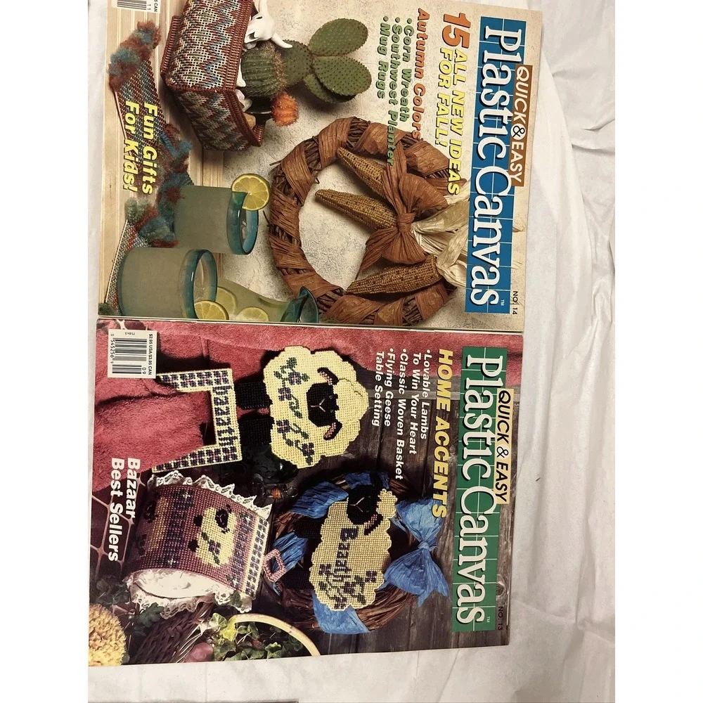 Lot/5‎ Quick & Easy Plastic Canvas Magazines Patterns Crafts Projects 1990/1991